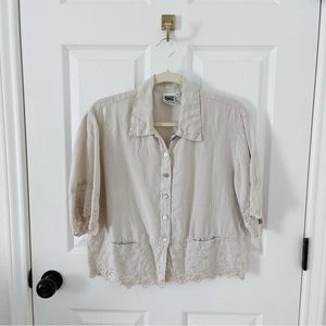 Vintage Johnny Was Embroidered Top Small